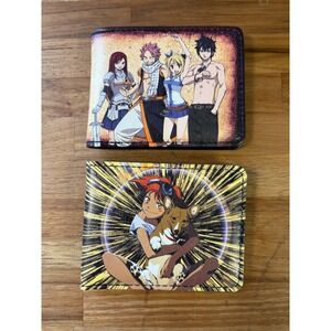 Lot of 2 Anime Wallets, Fairy Tail, Cowboy Bebop Bi-Fold Manga Comic Book